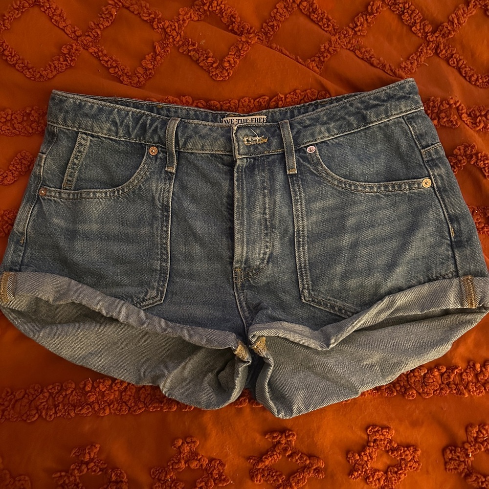 Free People - We the Free Women's Blue Denim Shorts